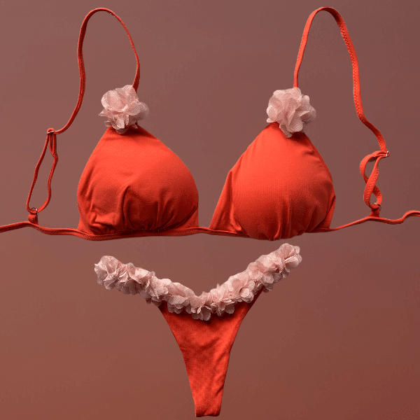 Karima corallo con fiori - immagine 3