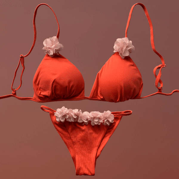 Karima corallo con fiori - immagine 2