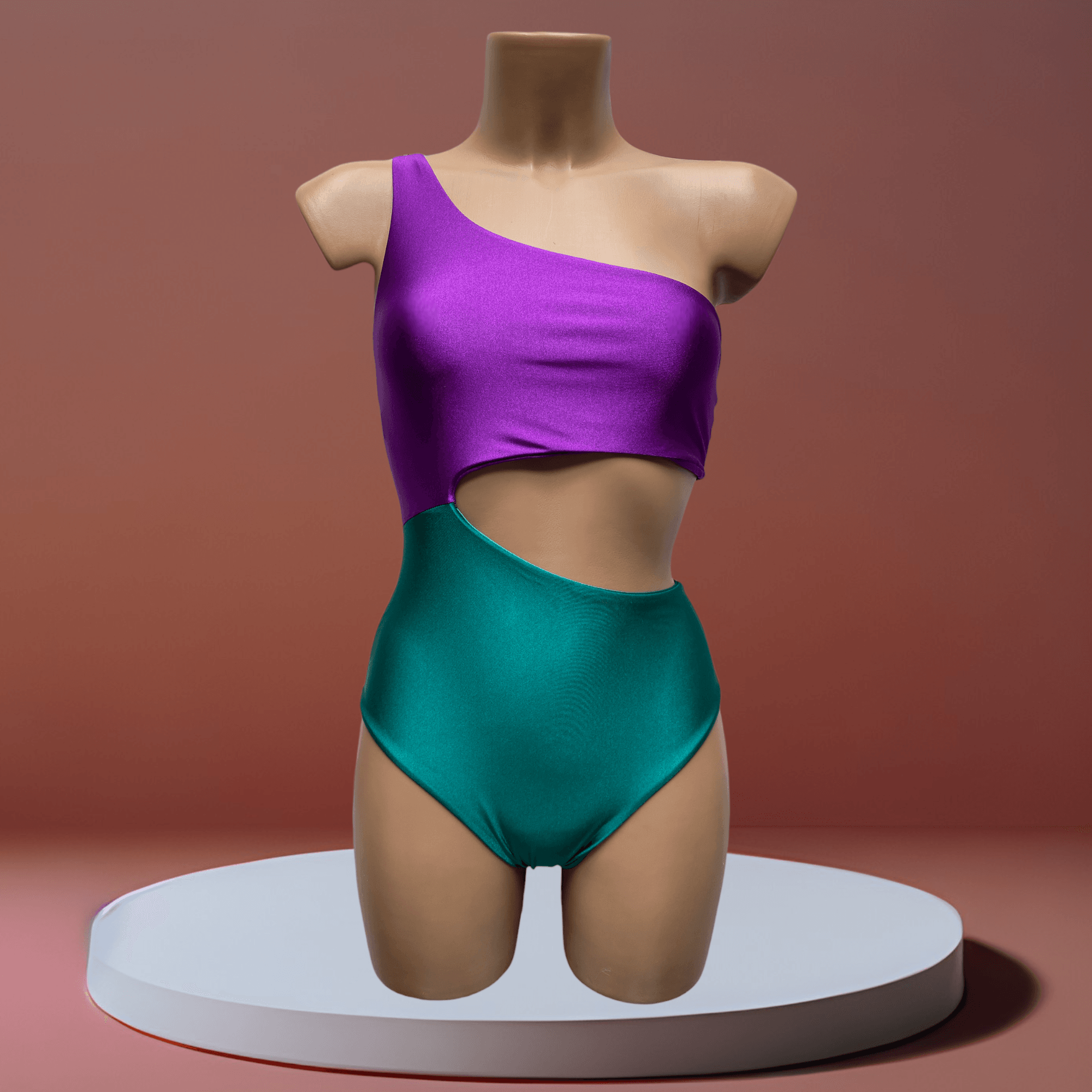 Aisha intero viola e verde