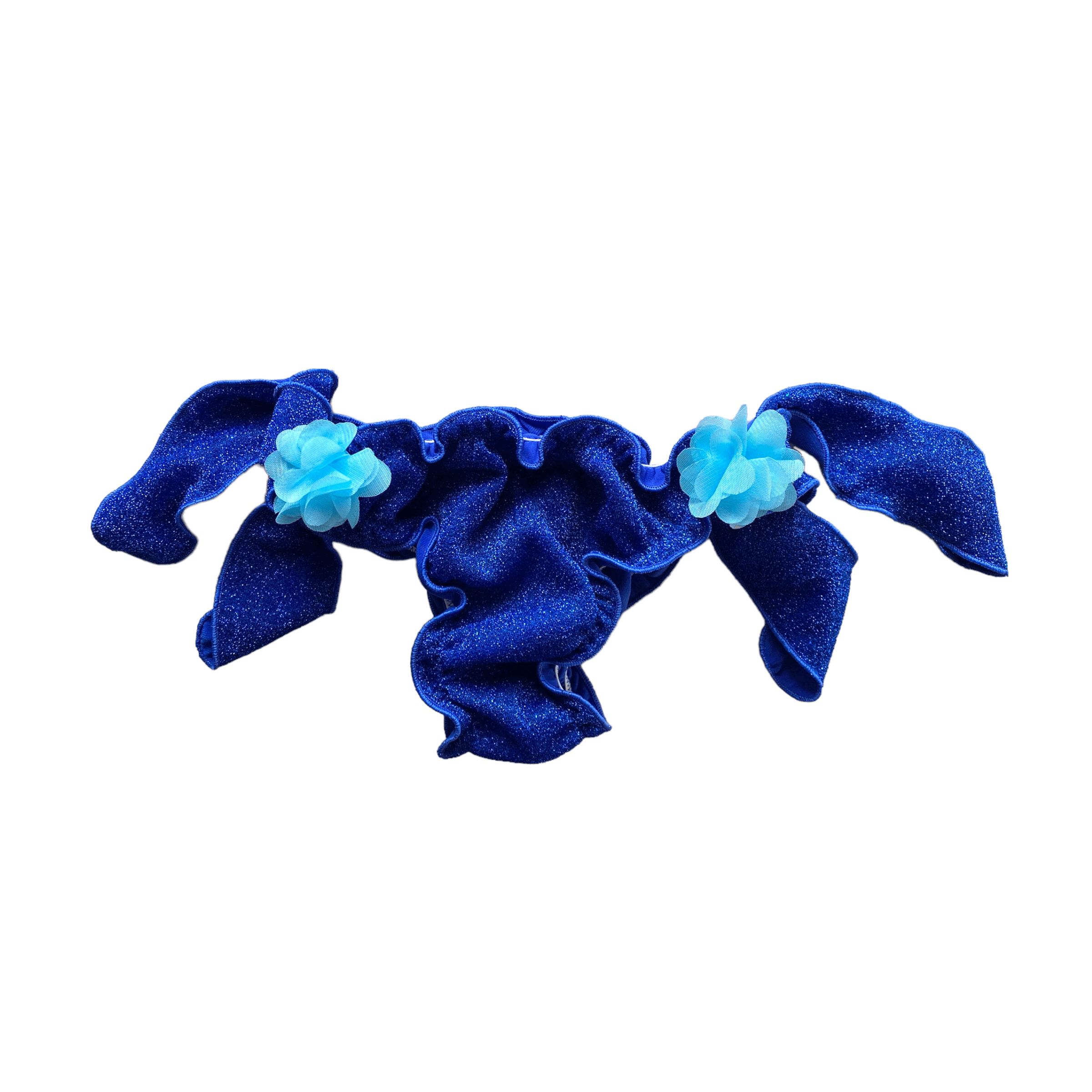 Lux brasiliana blu lurex con fiori