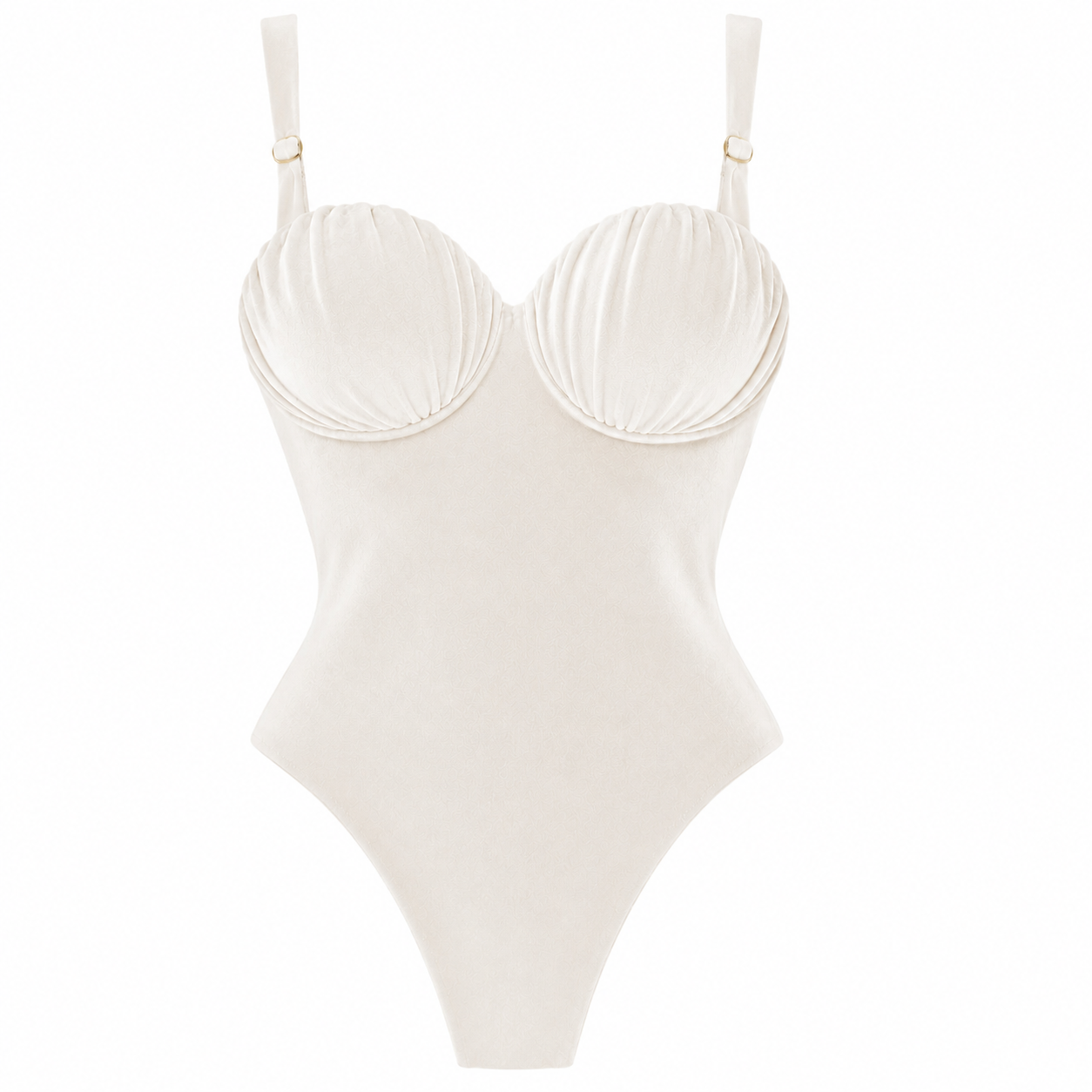 Viky body imbottito bianco lingerie in vellutino con spalline regolabili e rimovibili