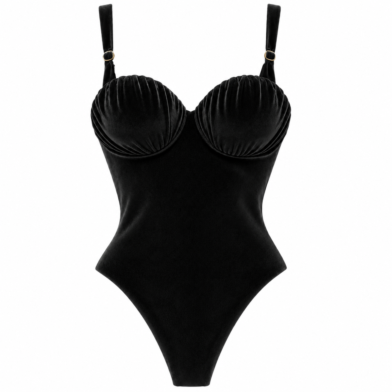 Viky body imbottito nero lingerie in vellutino con spalline regolabili e rimovibili