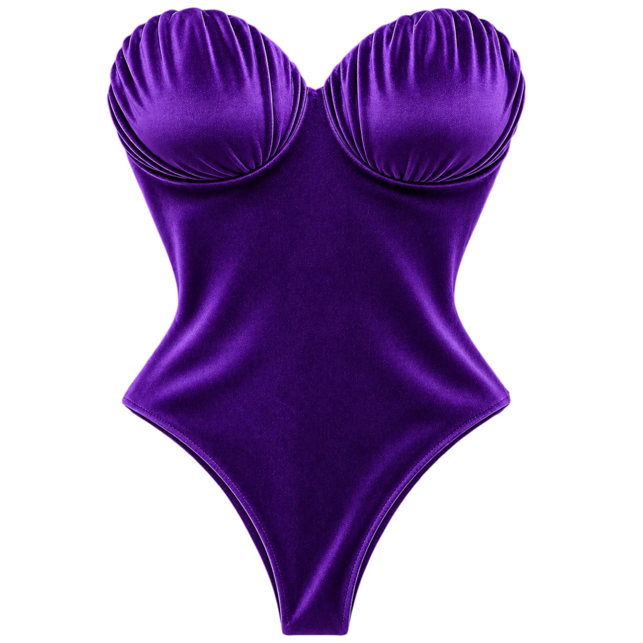 Viky body imbottito viola lingerie in vellutino