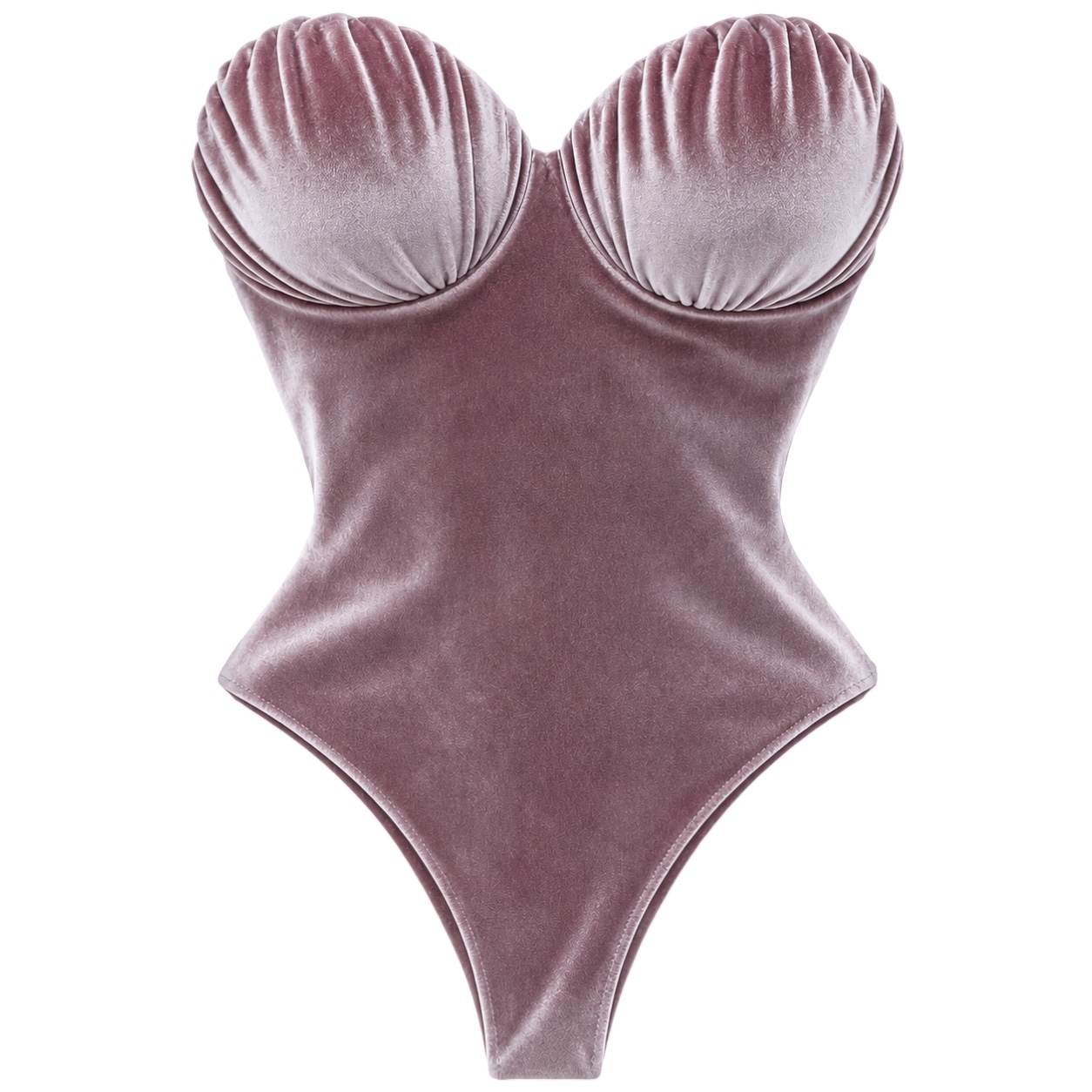 Viky body imbottito rosato lingerie in vellutino